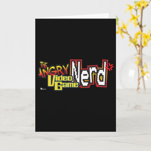 Cinemacre Angry Video Game Nerd Logo Premium  カード (黄色い花)