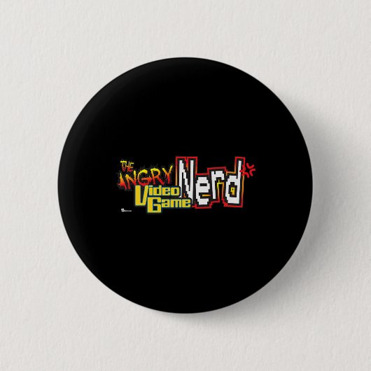 Cinemacre Angry Video Game Nerd Logo Premium  缶バッジ (正面)