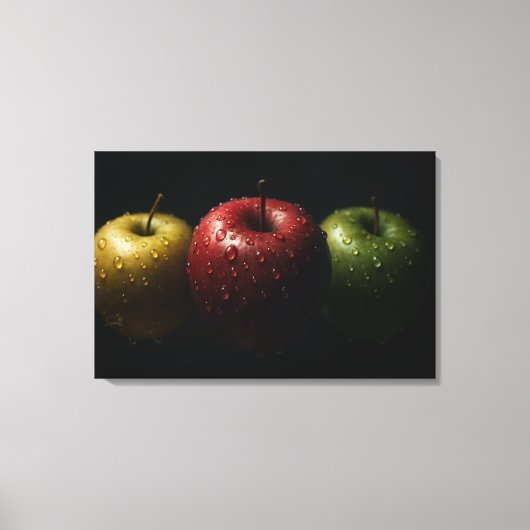 Cinematic Apples Hyper Realistic Macro Still Life キャンバスプリント (正面)