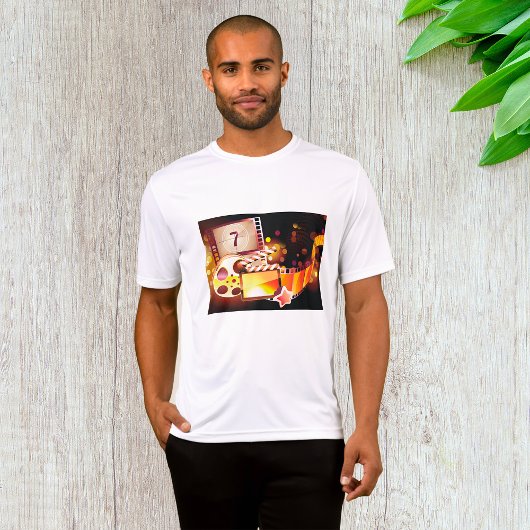 Cinematic Film Reel and Clapperboard Tシャツ