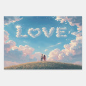 Cinematic "Love" in the Sky & Couple Sunset Scene ラッピングペーパーシート (正面)