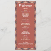 Cinnamon and Marsala Art Deco Wedding Program Card プログラム (正面)