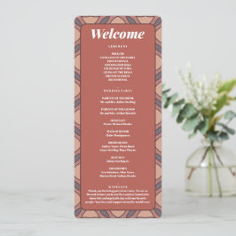 Cinnamon and Marsala Art Deco Wedding Program Card プログラム
