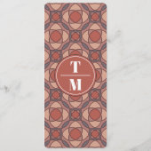 Cinnamon and Marsala Art Deco Wedding Program Card プログラム (裏面)