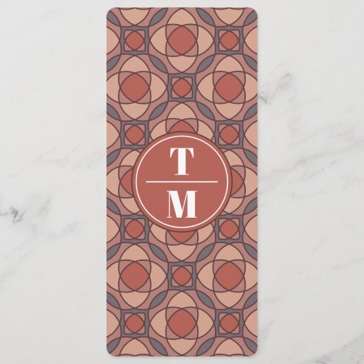 Cinnamon and Marsala Art Deco Wedding Program Card プログラム (裏面)