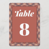 Cinnamon and Marsala Art Deco Wedding Table Number 招待状 (裏面)