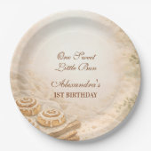 Cinnamon Bakery Little Bun 1st Birthday ペーパープレート (正面)