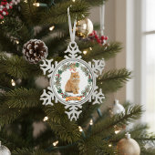 Cinnamon Cat Photo Personalized Snowflake Christma スノーフレークピューターオーナメント