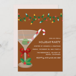 Cinnamon Cozy Christmas Holiday Cocktail Party 招待状