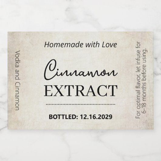 Cinnamon Extract Modern Label Sticker VLL1rt スパークリングワインラベル (シングルラベル)