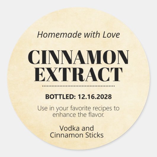 Cinnamon Extract Modern Label Sticker ZEX_001e ラウンドシール (正面)
