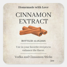 Cinnamon Extract Modern Label Sticker ZVEG_101_01 スクエアシール