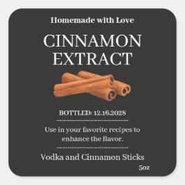 Cinnamon Extract Modern Label Sticker ZVEG_101_01 スクエアシール