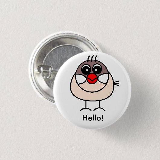 cinnamon Java sparrow 缶バッジ (正面&裏面)