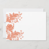 Cinnamon orange white floral lace RSVP 招待状 (裏面)