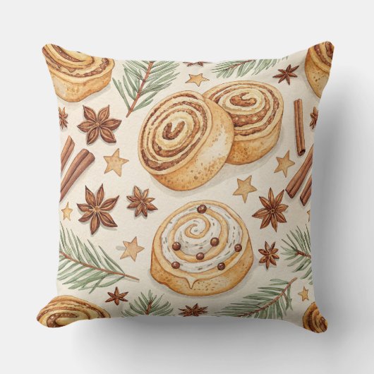 Cinnamon Rolls and Spices - Holiday Baking クッション (正面)