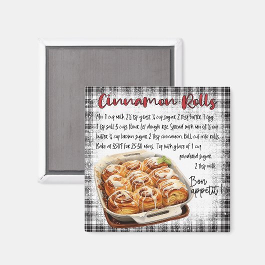 Cinnamon Rolls Recipe マグネット (正面/裏面)