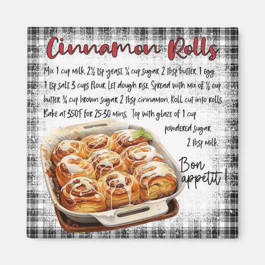 Cinnamon Rolls Recipe マグネット (正面)