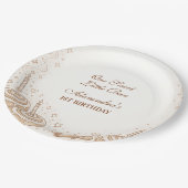 Cinnamon Swirl Little Bun 1st Birthday ペーパープレート (アングル)