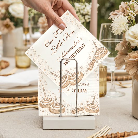 Cinnamon Swirl Little Bun Birthday スタンダードカクテルナプキン