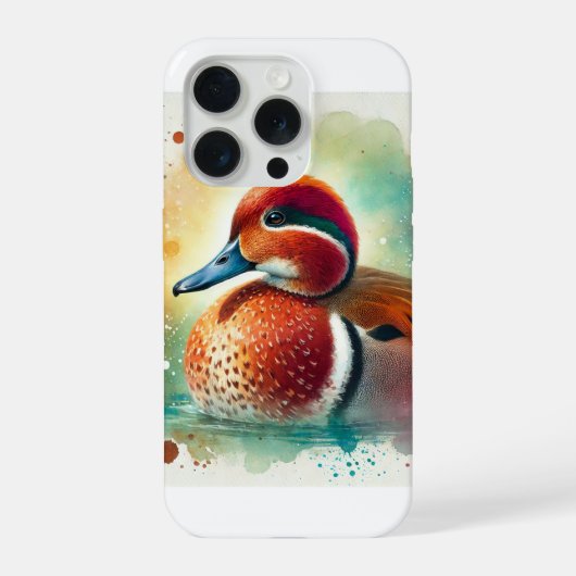 Cinnamon Teal 300724AREF119 - Watercolor iPhoneケース (裏面)