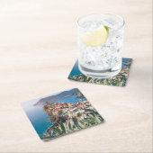 Cinque TerreのVernazzaの町 スクエアペーパーコースター (インサイチュ)