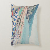 Cinque Terreイタリアヴィンテージビーチ旅行写真 アクセントクッション (正面(垂直))