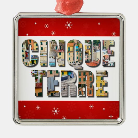 Cinque Terreイタリア旅行写真 メタルオーナメント (正面)