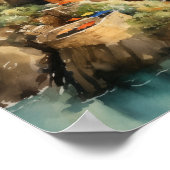 Cinque Terreイタリア風景美術プリントポスター ポスター (角)