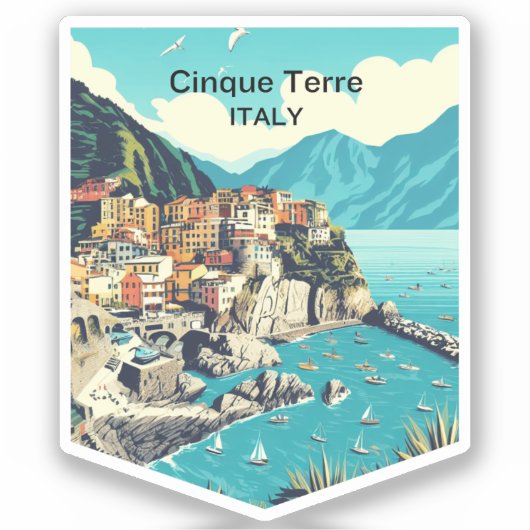 Cinque Terreイタリア、旅行 シール (正面)
