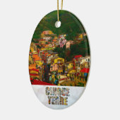 Cinque TerreイタリアRiomaggiore写真 セラミックオーナメント (左)