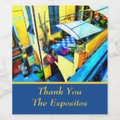 Cinque Terreバルコニーからの朝の眺めありがとう ワインラベル (シングルラベル)