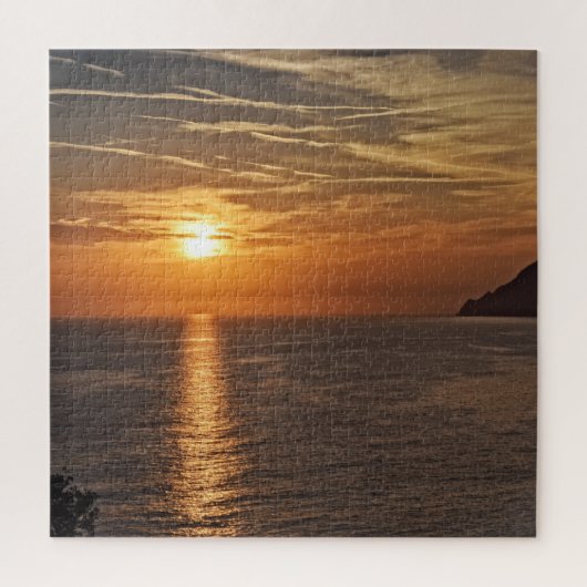Cinque Terre，イタリアの夕日 – 20x20 - 676 pc ジグソーパズル (縦)