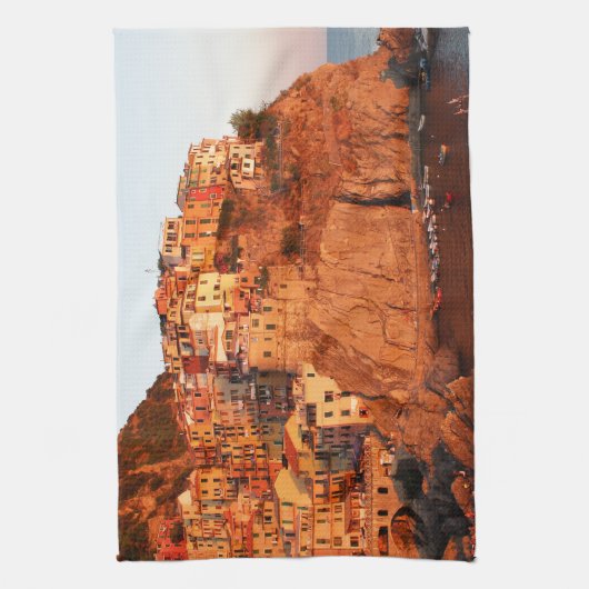 Cinque Terre、イタリア キッチンタオル (縦)