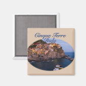 Cinque Terre,イタリア:ロマンチックな夕べ マグネット (正面/裏面)