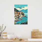 Cinque Terre Digital Poster - Coast Wall Art ポスター (キッチン)