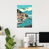 Cinque Terre Digital Poster - Coast Wall Art ポスター (ホームオフィス)