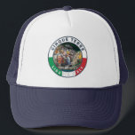 Cinque Terre Italy Watercolor Vintage Circle  キャップ<br><div class="desc">Cinque Terre retro travel art design. Cinque Terre is a string of centuries-old seaside villages on the rugged Italian Riviera coastline.</div>
