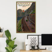 Cinque Terre Railway at Manarola ポスター (ホームオフィス)