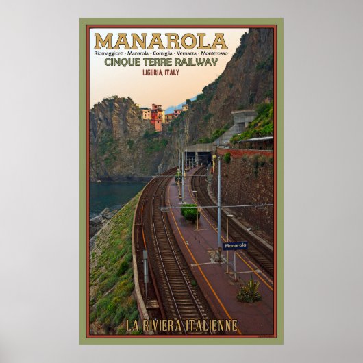 Cinque Terre Railway at Manarola ポスター (正面)
