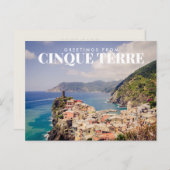 Cinque Terre, Vernazza Postagueからの挨拶 ポストカード (正面/裏面)