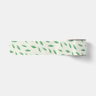 Cinta con diseño de hojas verdes サテンリボン