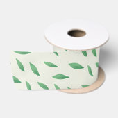 Cinta con diseño de hojas verdes サテンリボン (リール)