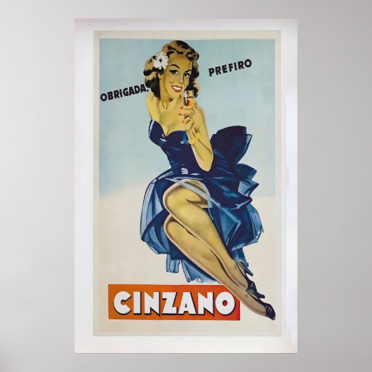 Cinzano  Vintage Advertising Poster 1 ポスター (正面)