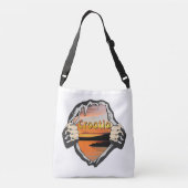 Ciovo上のクロアチアの日の出、穴を開けて裂けた クロスボディバッグ (裏面)