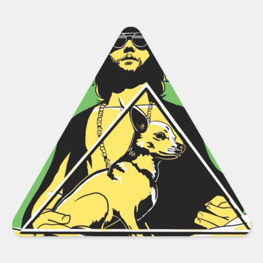 CipesとPeopleシェイプステッカー 三角形シール (正面)