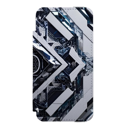 Cipher of the Fold: Meta-Structure in Glacial Tone Incipio iPhoneウォレットケース (フォリオ 正面)