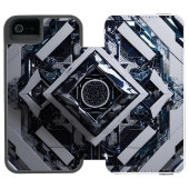 Cipher of the Fold: Meta-Structure in Glacial Tone Incipio iPhoneウォレットケース (フォリオ Open)