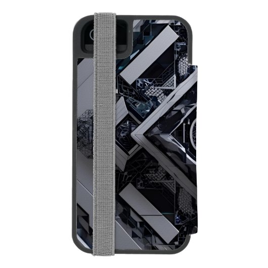 Cipher of the Fold: Meta-Structure in Glacial Tone Incipio iPhoneウォレットケース (フォリオ裏面)