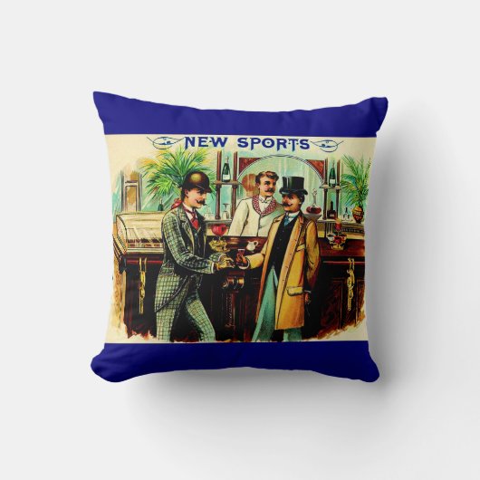 circa 1900新しいスポーツ葉巻ボックスラベルプリント クッション (正面)